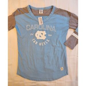 Royce Pressbox Burn Washed Carolina NC Tar Heels long sleeve Shirt Womens M NEW